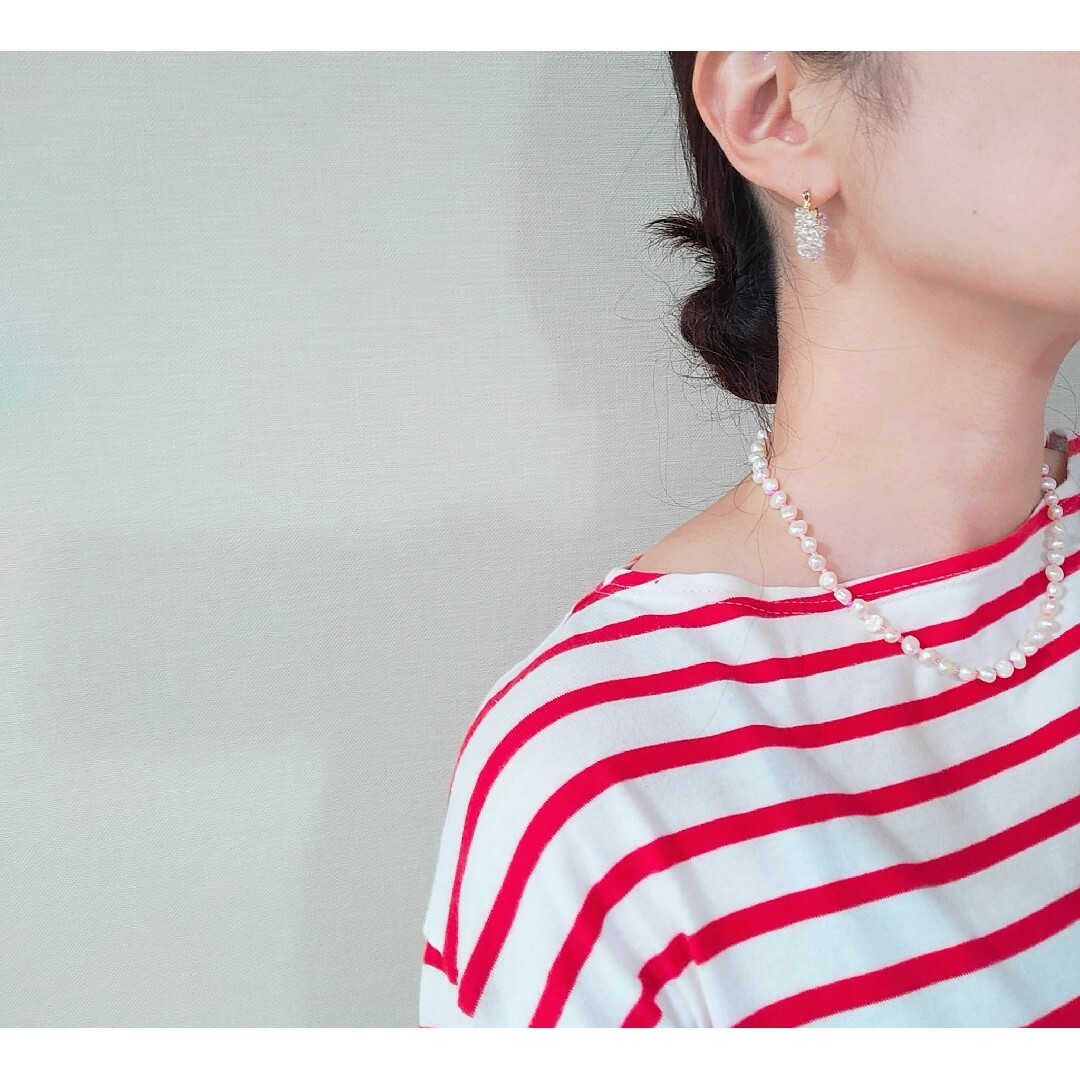 BEAUTY&YOUTH UNITED ARROWS(ビューティアンドユースユナイテッドアローズ)の14kgf　pearl✕pink mixネックレス ハンドメイドのアクセサリー(ネックレス)の商品写真