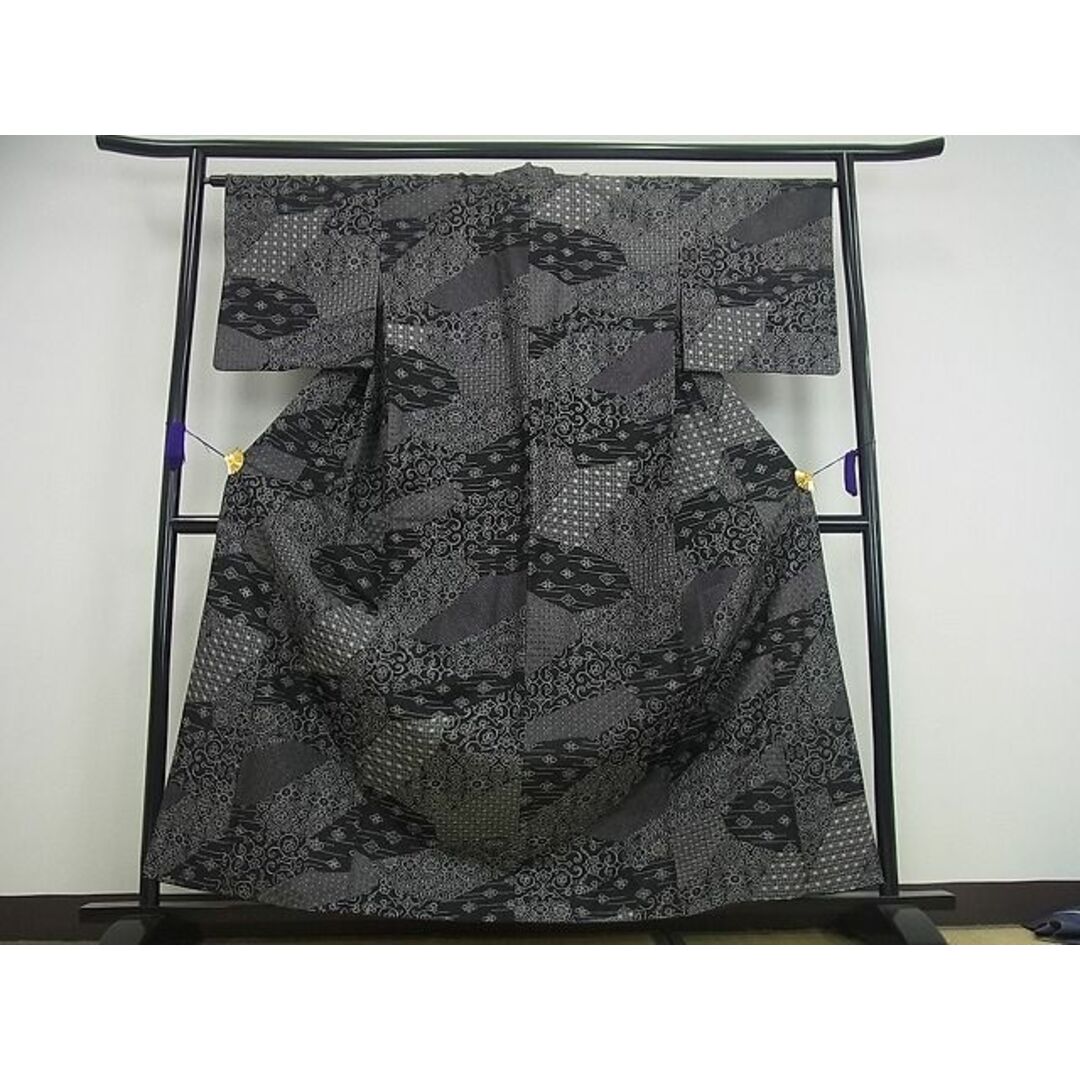 平和屋1□極上 訪問着 紬地 切り嵌め吉祥文 逸品3s2190 - 着物