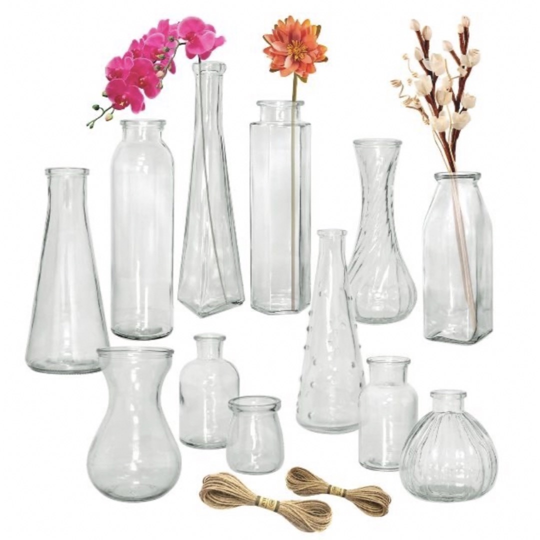 ガラス花瓶　セット ミニ花器 一輪挿し 透明フラワーベース花器