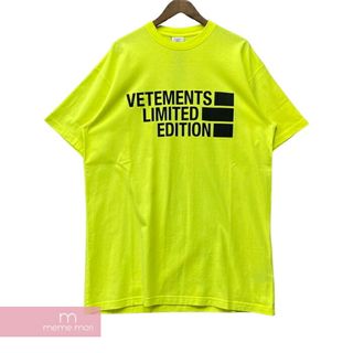 ヴェトモン(VETEMENTS)のVETEMENTS 2021SS Big Logo Limited Edition Tee UE51TR810Y ヴェトモン ビッグロゴリミテッドエディションTシャツ 半袖カットソー プリント ロゴ刺繍 オーバーサイズ ネオンイエロー サイズXS【230903】【中古-B】【me04】(Tシャツ/カットソー(半袖/袖なし))