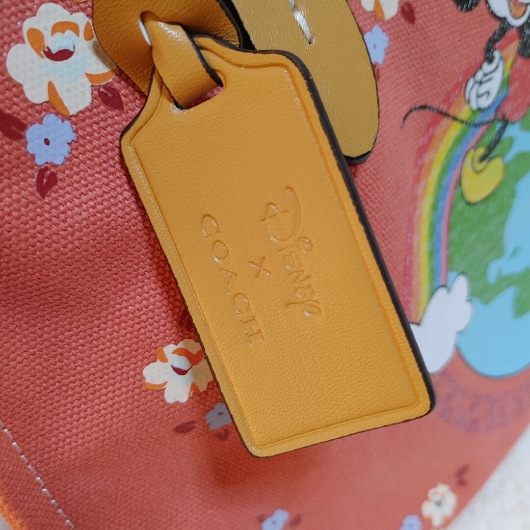 coach ディズニー トート キャンバス フローラル ミッキーマウス ピンク 2