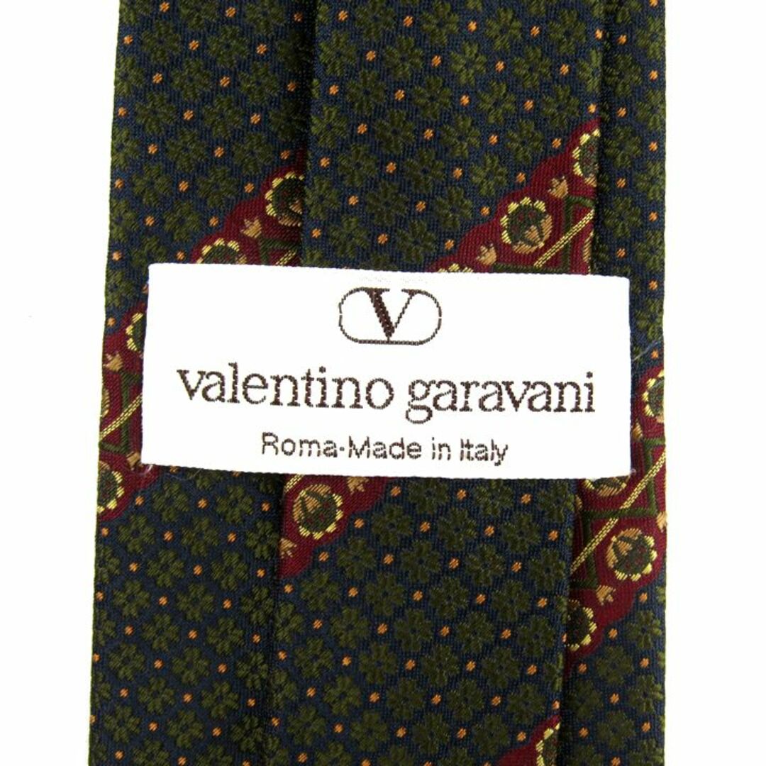 valentino garavani(ヴァレンティノガラヴァーニ)のヴァレンティノ・ガラヴァーニ ブランドネクタイ 総柄 ストライプ シルク イタリア製 メンズ カーキ Valentino Garavani メンズのファッション小物(ネクタイ)の商品写真