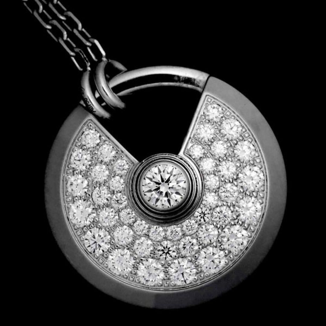 カルティエ Cartier ネックレス アミュレット SM ギョーシェ 1ポイント ダイヤモンド 計約 0.04ct K18YG 【箱・保付き】