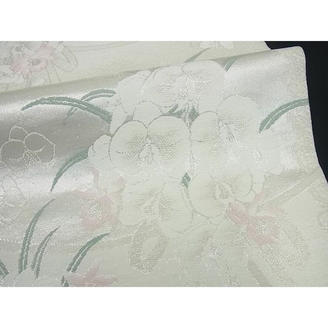 平和屋1□極上 丸帯 胡蝶蘭 銀糸 逸品 未使用3s2409-