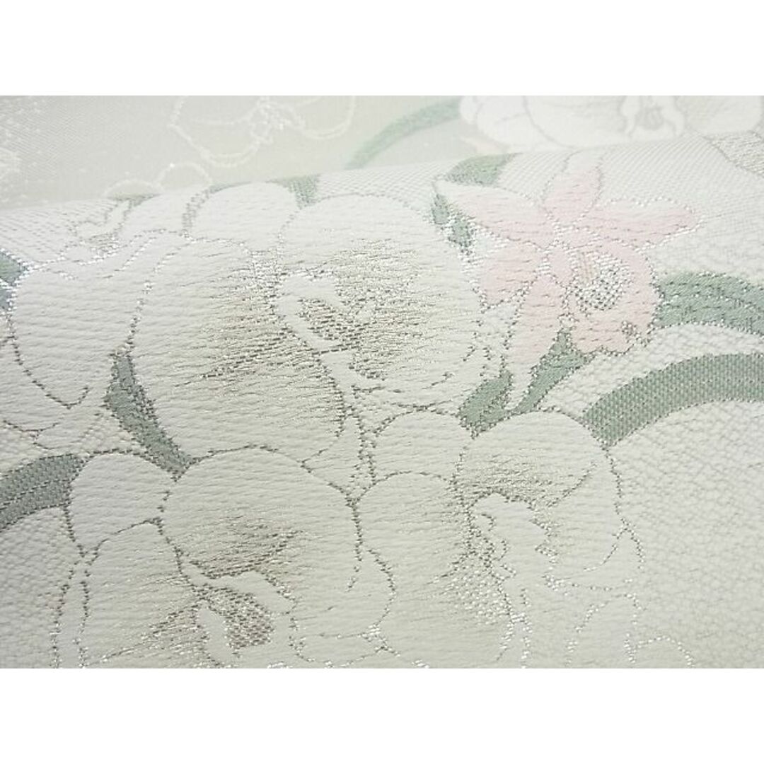 平和屋1□極上 丸帯 胡蝶蘭 銀糸 逸品 未使用3s2409-