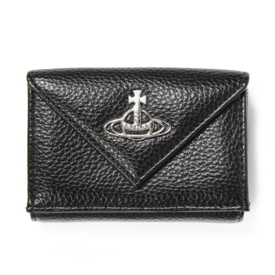 【新品未使用】 VIVIENNE WESTWOOD ヴィヴィアンウエストウッド 三つ折り財布 RE-VEGAN GRAIN ENVELOPE BILLFOLD WITH POCKET 51150009-S000D 【BLACK】