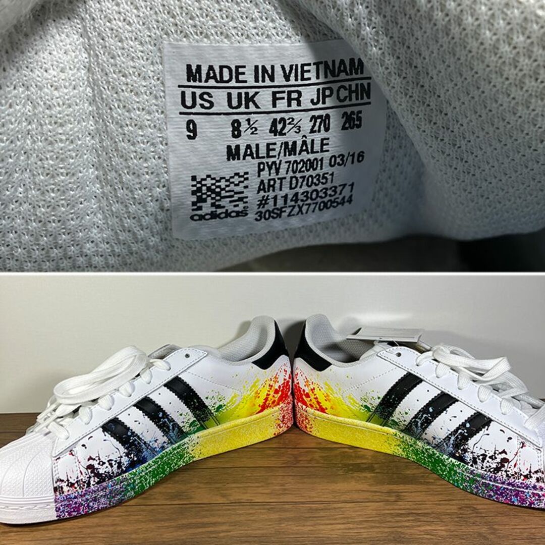 adidas(アディダス)の希少！adidas スーパースター PRIDE PAINT スニーカー 27cm メンズの靴/シューズ(スニーカー)の商品写真