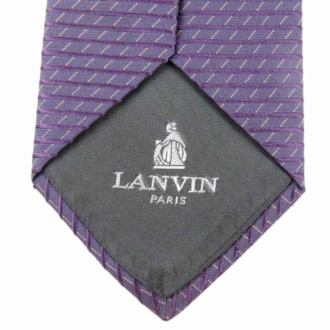 LANVIN(ランバン)のランバン ブランドネクタイ ボーダー柄 シルク フランス製 メンズ パープル LANVIN メンズのファッション小物(ネクタイ)の商品写真