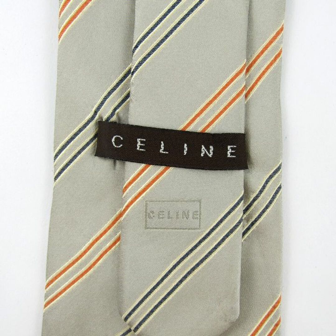 celine(セリーヌ)のセリーヌ ブランドネクタイ ストライプ柄 シルク イタリア製 メンズ グレー CELINE メンズのファッション小物(ネクタイ)の商品写真