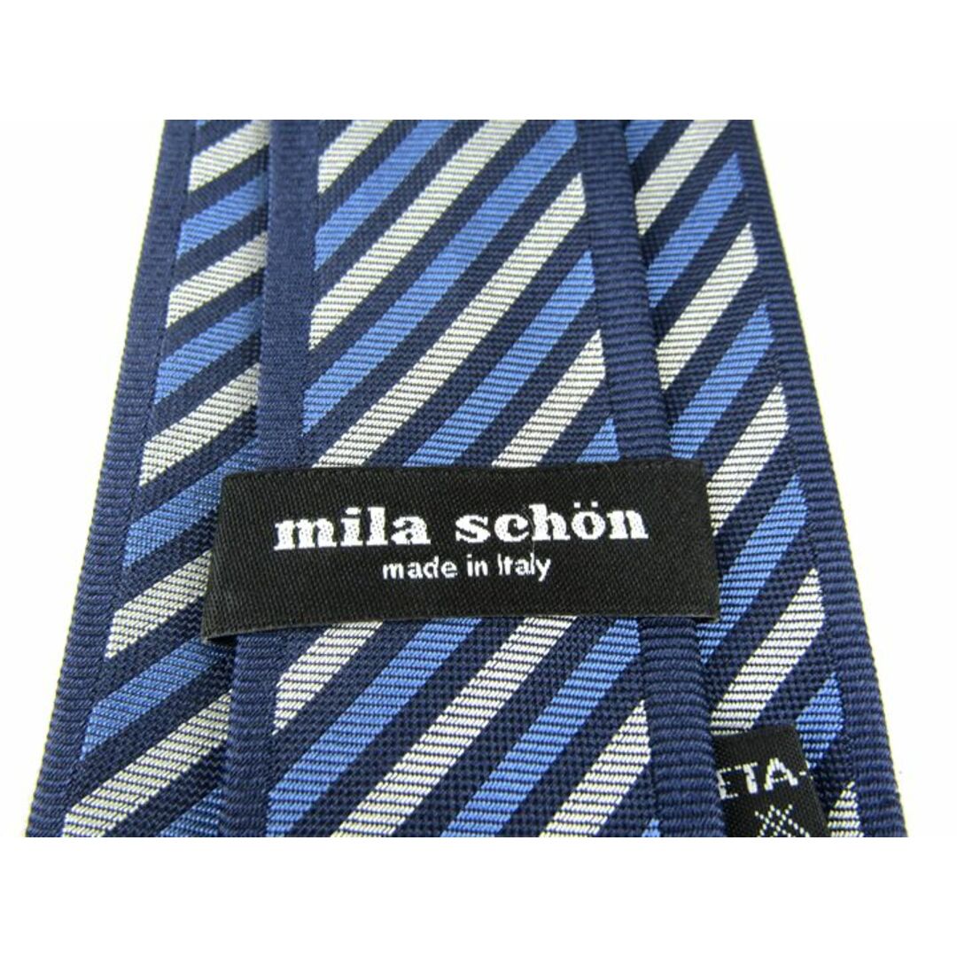 mila schon(ミラショーン)のミラショーン ブランドネクタイ ストライプ柄 シルク イタリア製 メンズ ネイビー mila schon メンズのファッション小物(ネクタイ)の商品写真