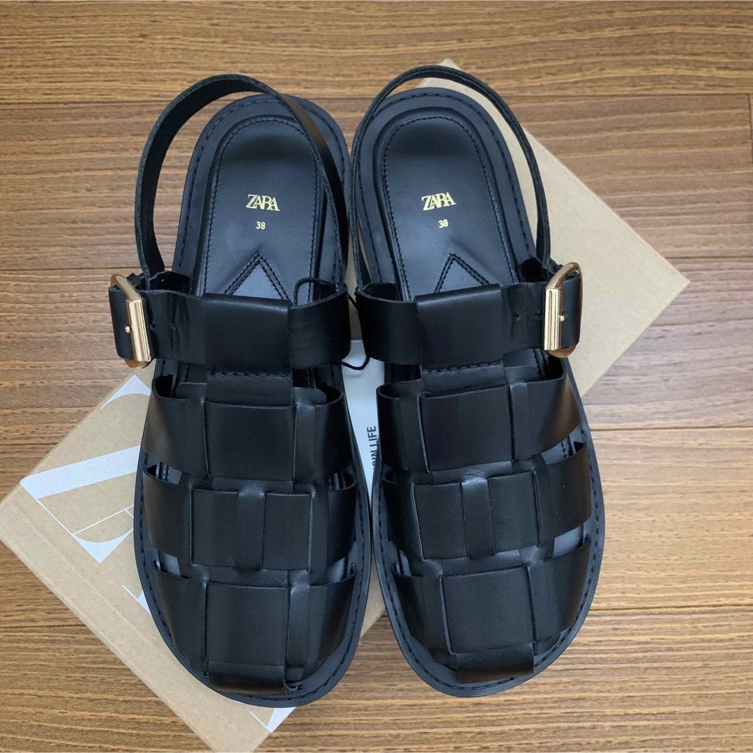 ZARA - 【新品】ZARA レザーサンダル 靴 シューズの通販 by mi's shop