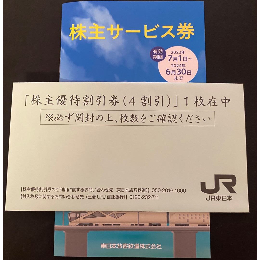 JR東日本　株主優待割引券（４割引） １枚