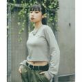 【GRAY】CROPPED L/S TEE