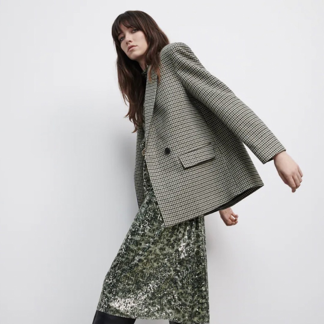 ZARA(ザラ)のZARA チェック ジャケット レディースのジャケット/アウター(テーラードジャケット)の商品写真