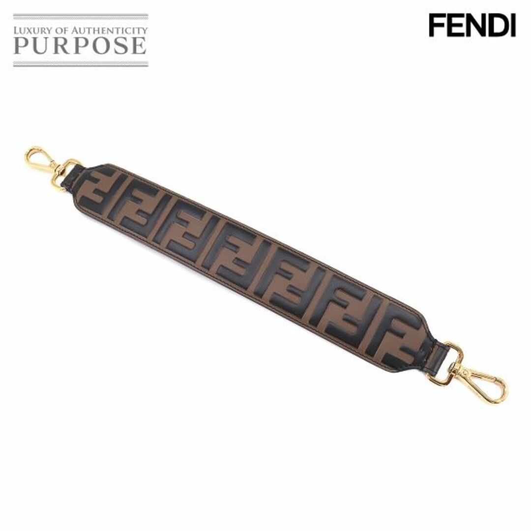 FENDI(フェンディ)の未使用 展示品 フェンディ FENDI ミニ ストラップユー ショルダー ストラップ レザー ブラウン ブラック 8AV105 VLP 90199682 レディースのファッション小物(その他)の商品写真