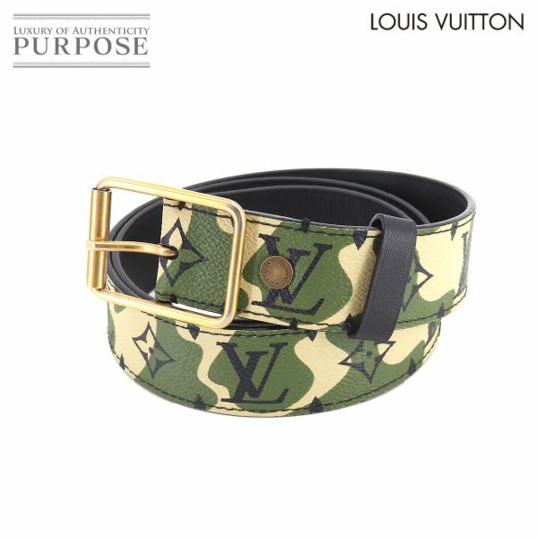 ルイ ヴィトン LOUIS VUITTON サンチュール モノグラモフラージュ ベルト 90 村上隆 M9646U VLP 90204126