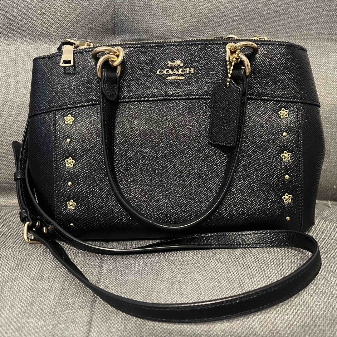 2way coach バッグ　黒　コーチ　ショルダー  レザー