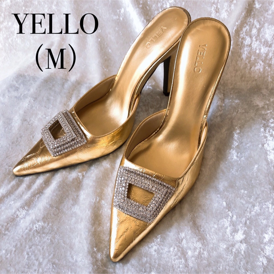 yellaw - ほぼ未使用♡YELLO ミュールサンダル ビジュー付き 高ヒール ...