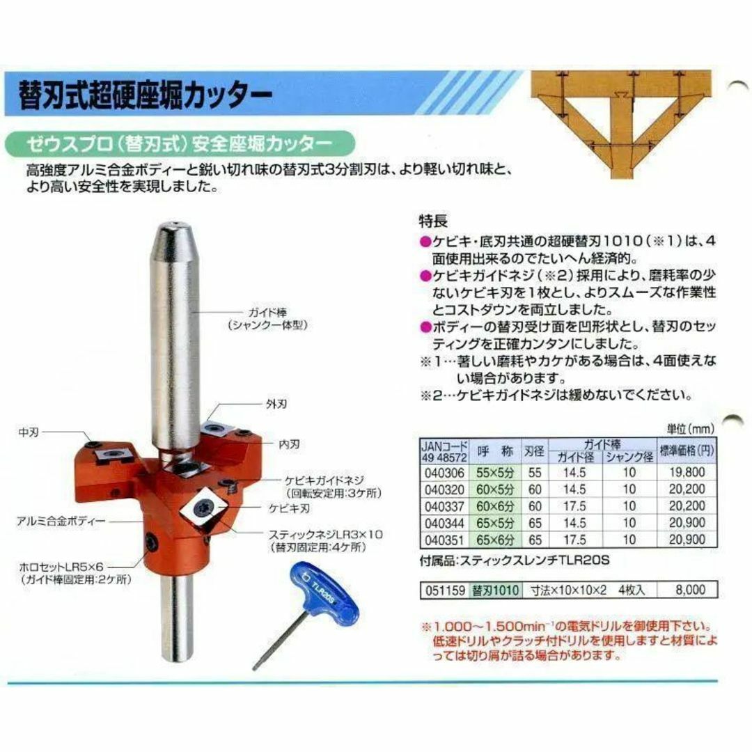 大日商 《ゼウスプロ 安全 座堀カッター》 60×5分 【ZAZ605】 4