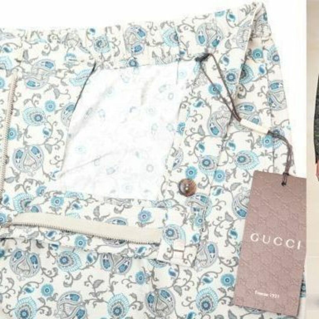 Gucci - GUCCI グッチ☆SPWペイズリー柄パンツ☆サイズ50(L)☆グレー灰