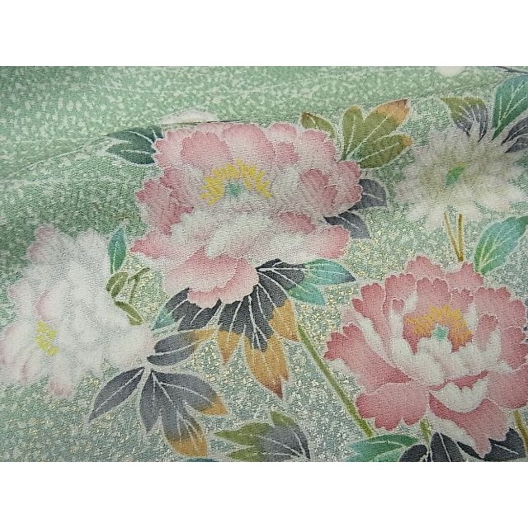 平和屋1□極上 訪問着 友禅 枝花文 たたき染 暈し染め 金彩 逸品3s2628-