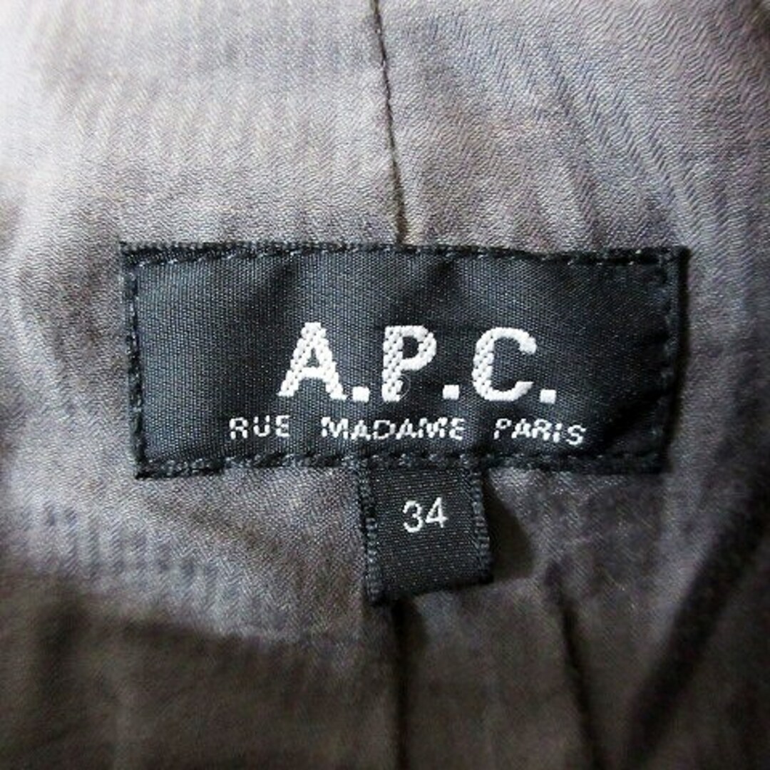 アーペーセー A.P.C. コート ステンカラー 長袖 ショート 無地 34 黒 6