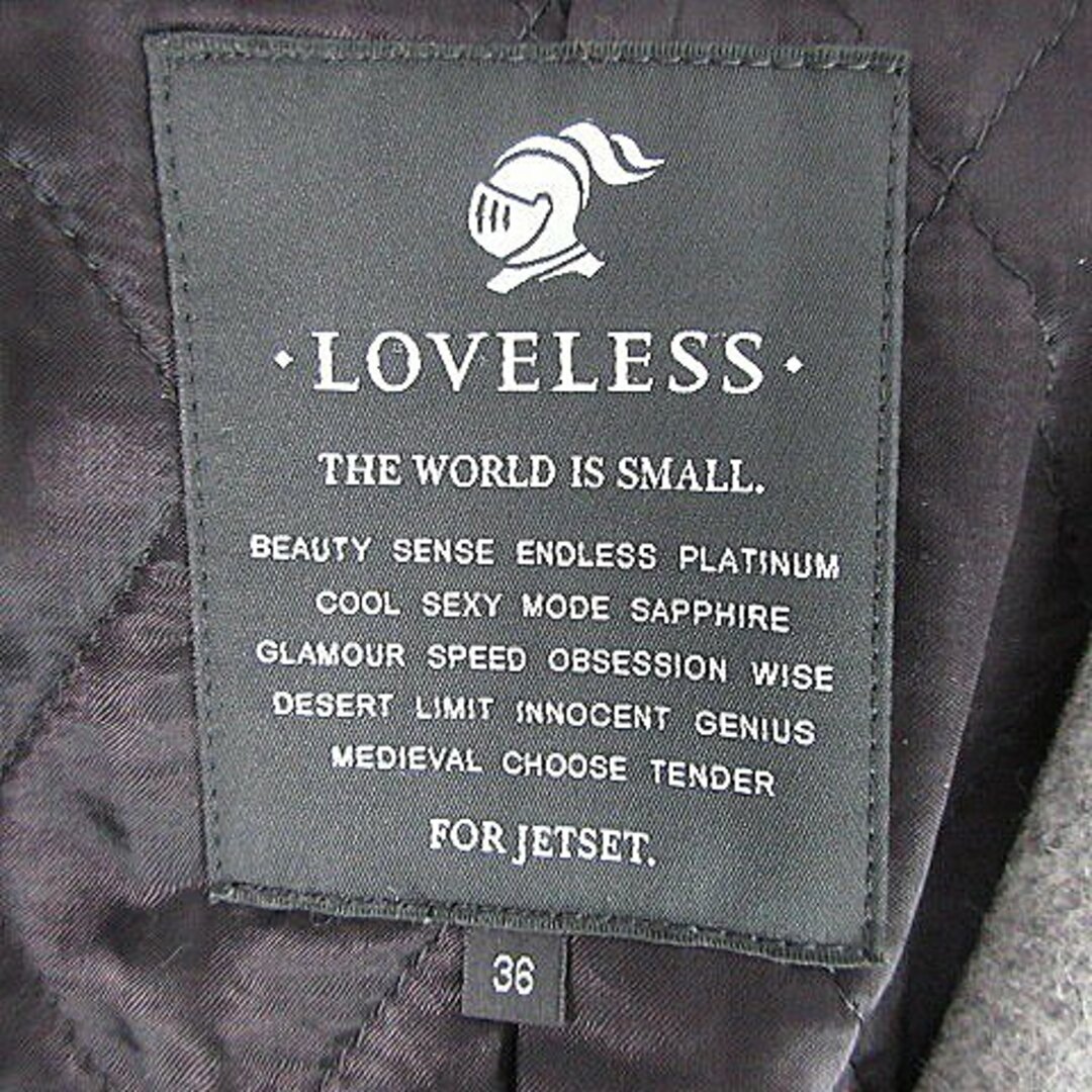 LOVELESS(ラブレス)のラブレス コート チェスター ロング 長袖 中わた ウール 厚手 36 グレー レディースのジャケット/アウター(その他)の商品写真