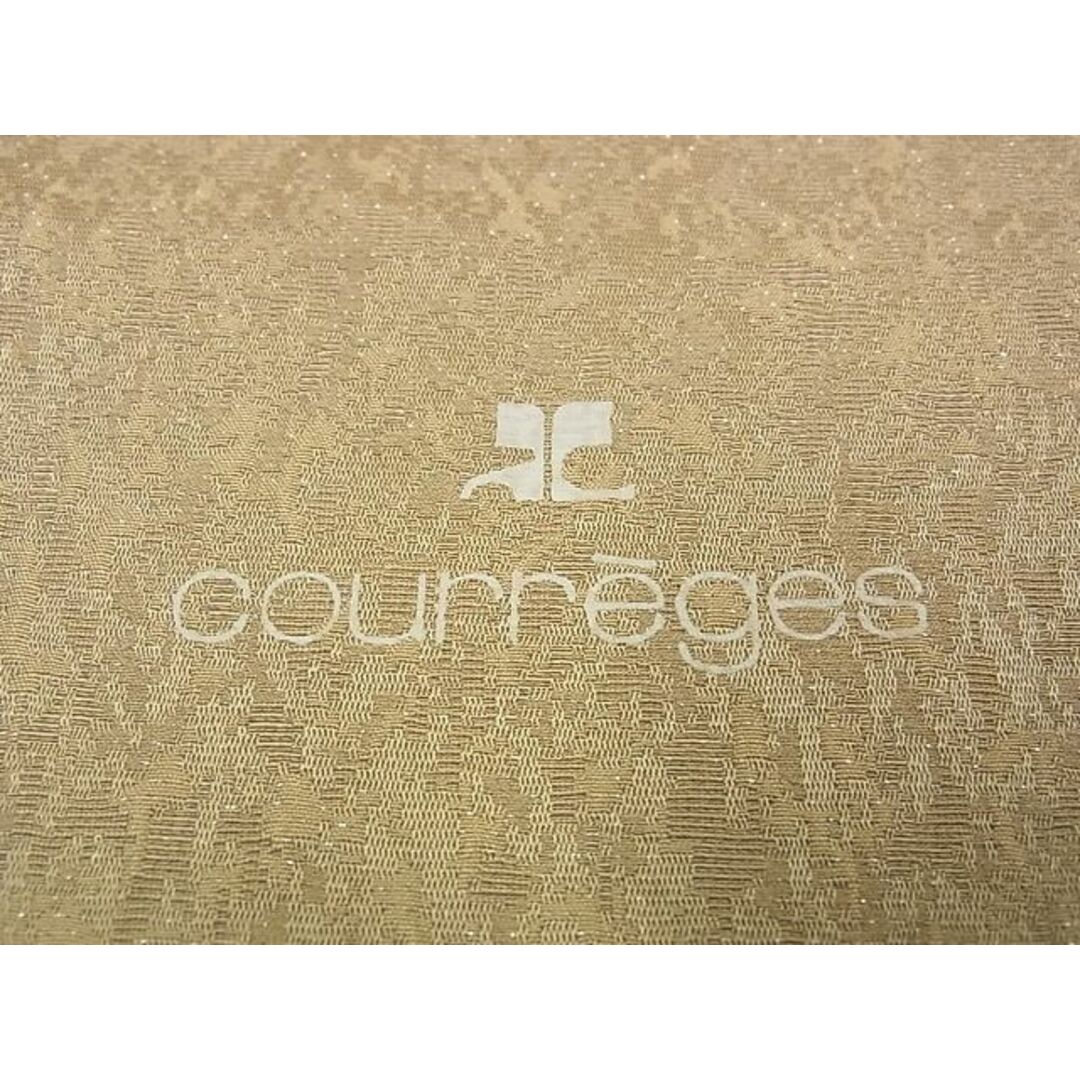 平和屋1■希少　Courreges　クレージュ　色無地　柴染　紋意匠　銀通し地　逸品s7379