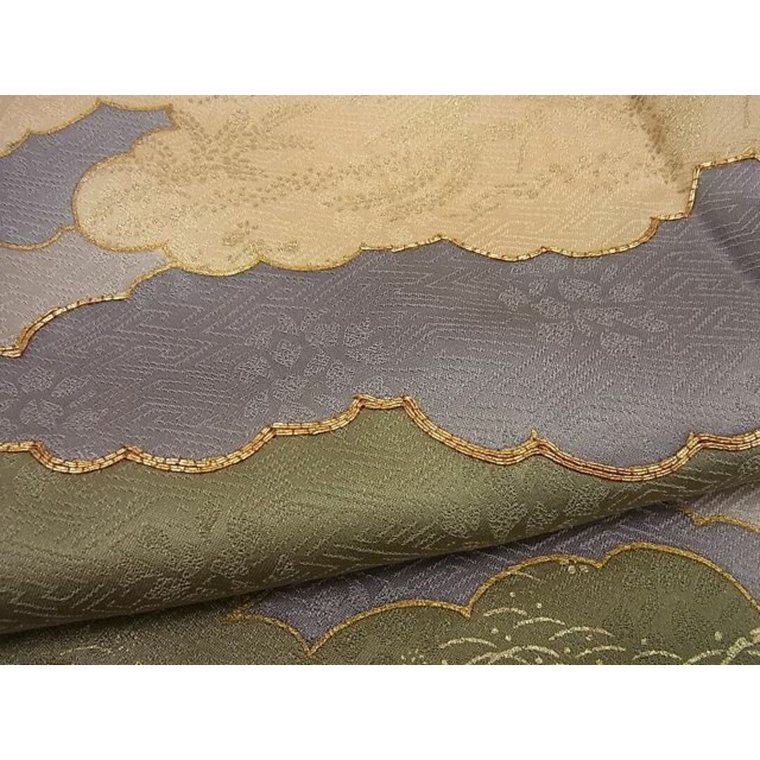 平和屋1■極上 皇室献上作家 藤井寛 訪問着 駒刺繍 雲重ね文 金彩 パールトーン加工 逸品3s2198