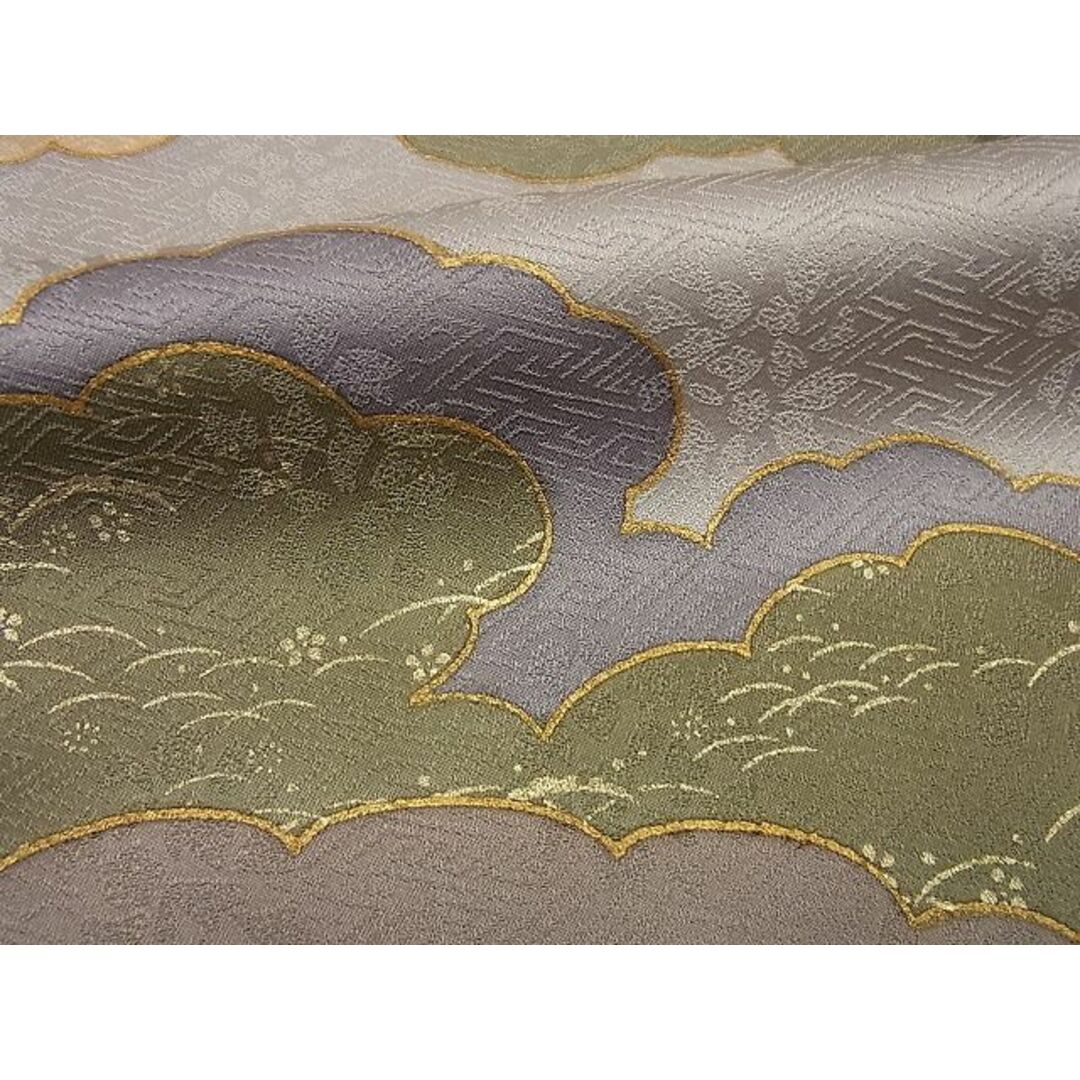 平和屋1■極上 皇室献上作家 藤井寛 訪問着 駒刺繍 雲重ね文 金彩 パールトーン加工 逸品3s2198