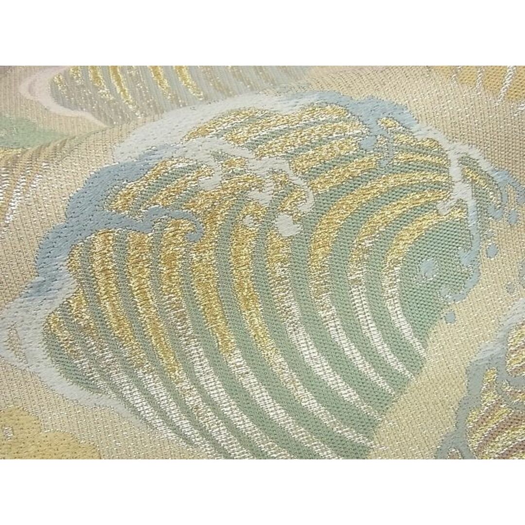 平和屋1□極上 六通柄袋帯 立波菱文 金銀糸 逸品3s2809-