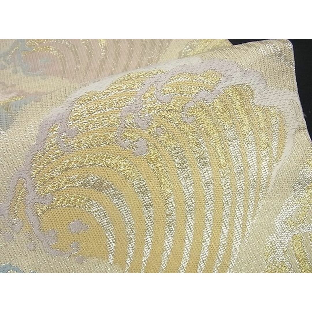 平和屋1□極上 六通柄袋帯 立波菱文 金銀糸 逸品3s2809-
