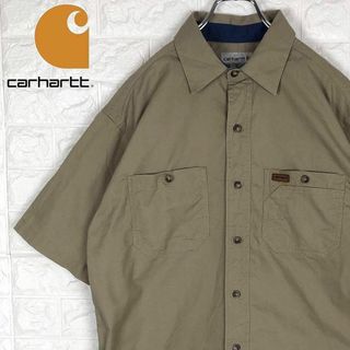 カーハート(carhartt)のカーハート レザーワンポイント 半袖シャツ ロゴワッペン カジュアルアースカラー(シャツ)