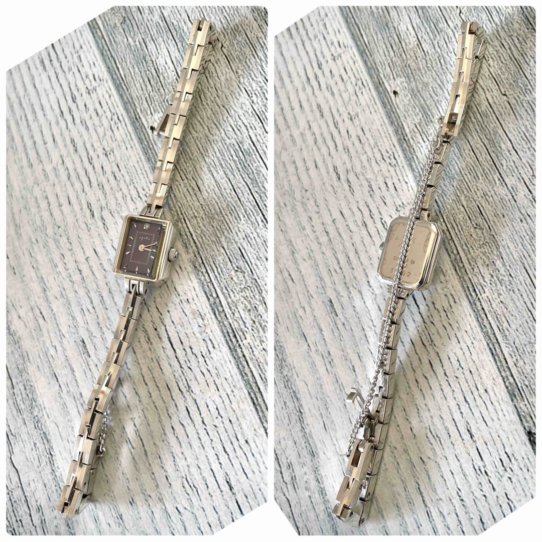 美品】agete アガット 腕時計 0.02ct ネイビー シルバー | www
