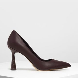 チャールズアンドキース(Charles and Keith)のスカルプチャール ヒールパンプス （Burgundy）(ハイヒール/パンプス)