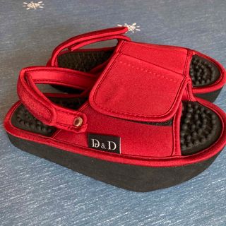 【Dr&D】室内用/ふくらはぎ強化サンダル[22〜24.5cm]赤×黒G7(サンダル)