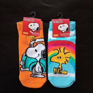 ピーナッツ(PEANUTS)の★ ⑧ SNOOPYとウッドストックのソックス、２足セット。(ソックス)