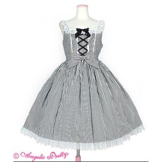 アンジェリックプリティー(Angelic Pretty)のangelic pretty Fancy Stripe ジャンパースカート(ひざ丈ワンピース)