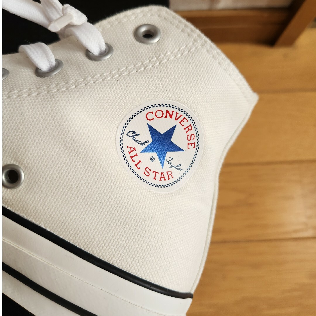 ALL STAR（CONVERSE）(オールスター)のKMさん専用!コンバース白ハイカット23センチ 未使用 レディースの靴/シューズ(スニーカー)の商品写真