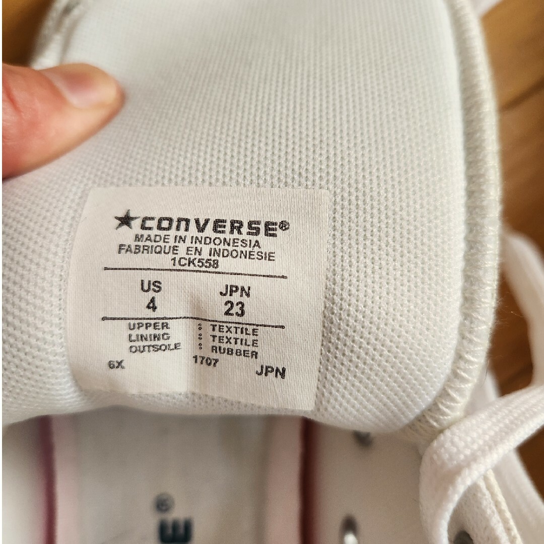 ALL STAR（CONVERSE）(オールスター)のKMさん専用!コンバース白ハイカット23センチ 未使用 レディースの靴/シューズ(スニーカー)の商品写真