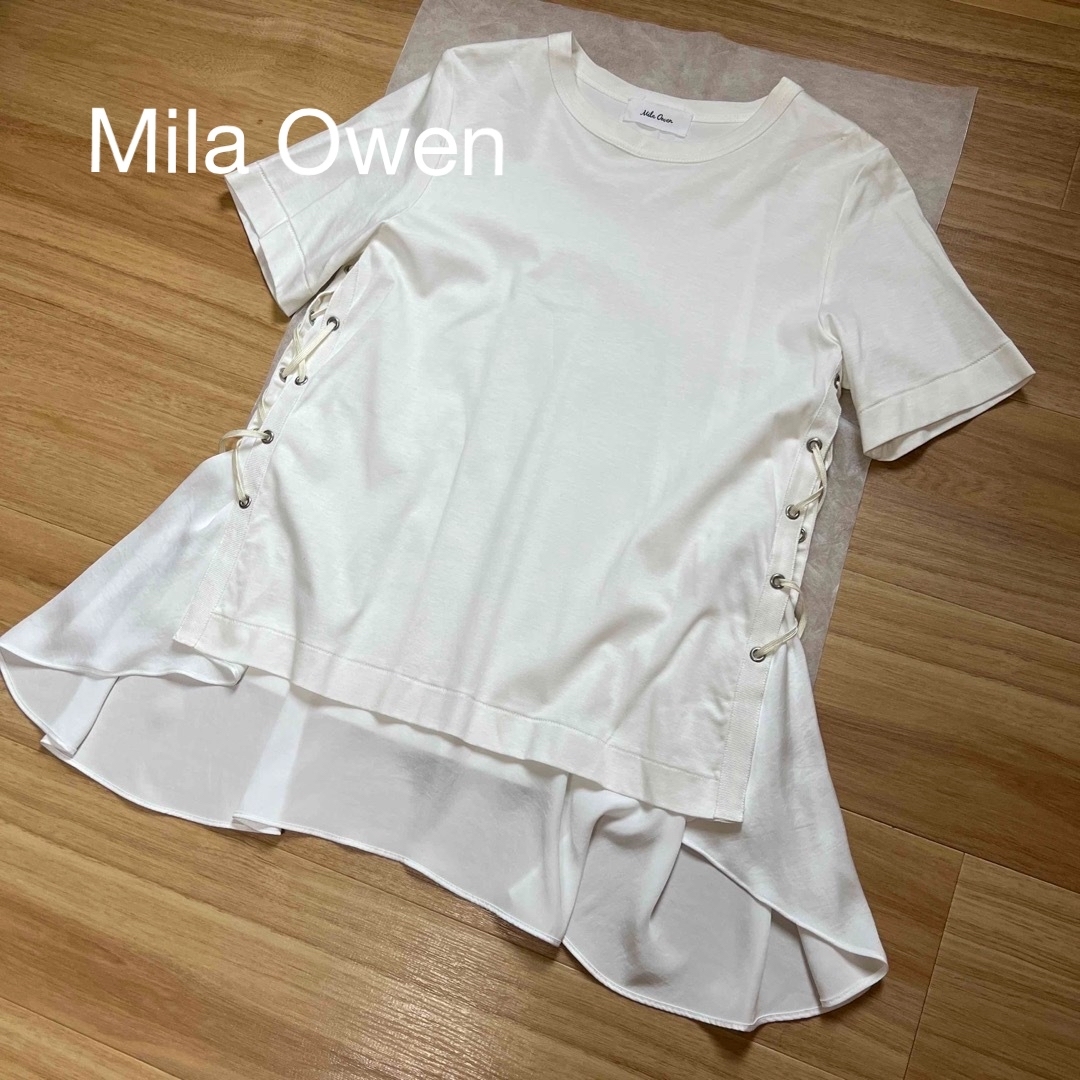 Mila Owen(ミラオーウェン)のMila Owen ミラオーウェン　レースアップトップス レディースのトップス(カットソー(半袖/袖なし))の商品写真