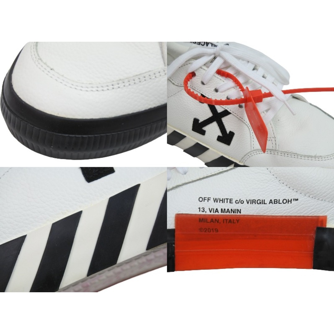 OFF-WHITE オフホワイト スニーカー ホワイト ブラック レザー サイズ40 OMIA085S20D680380110 美品 中古 53718