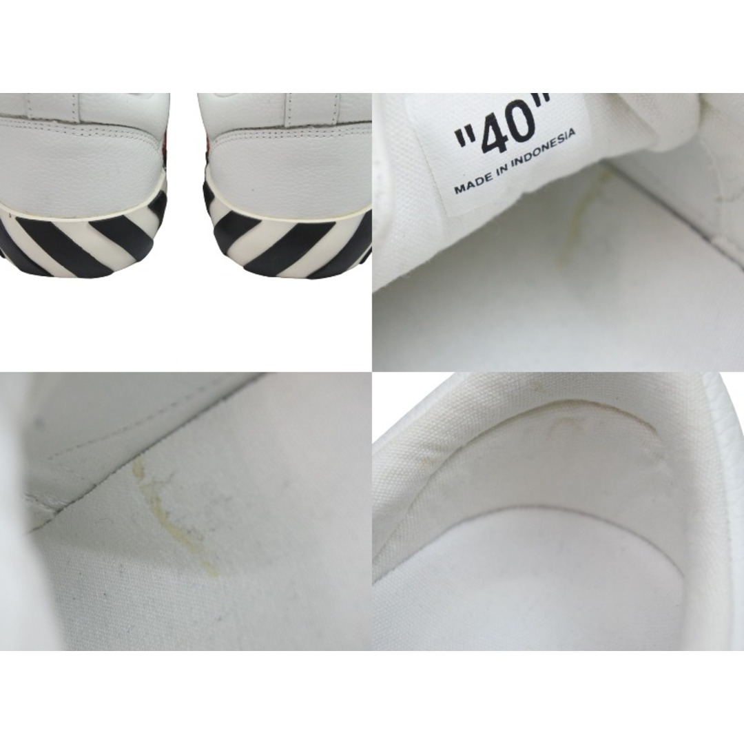 OFF-WHITE オフホワイト スニーカー ホワイト ブラック レザー サイズ40 OMIA085S20D680380110 美品 中古 53718