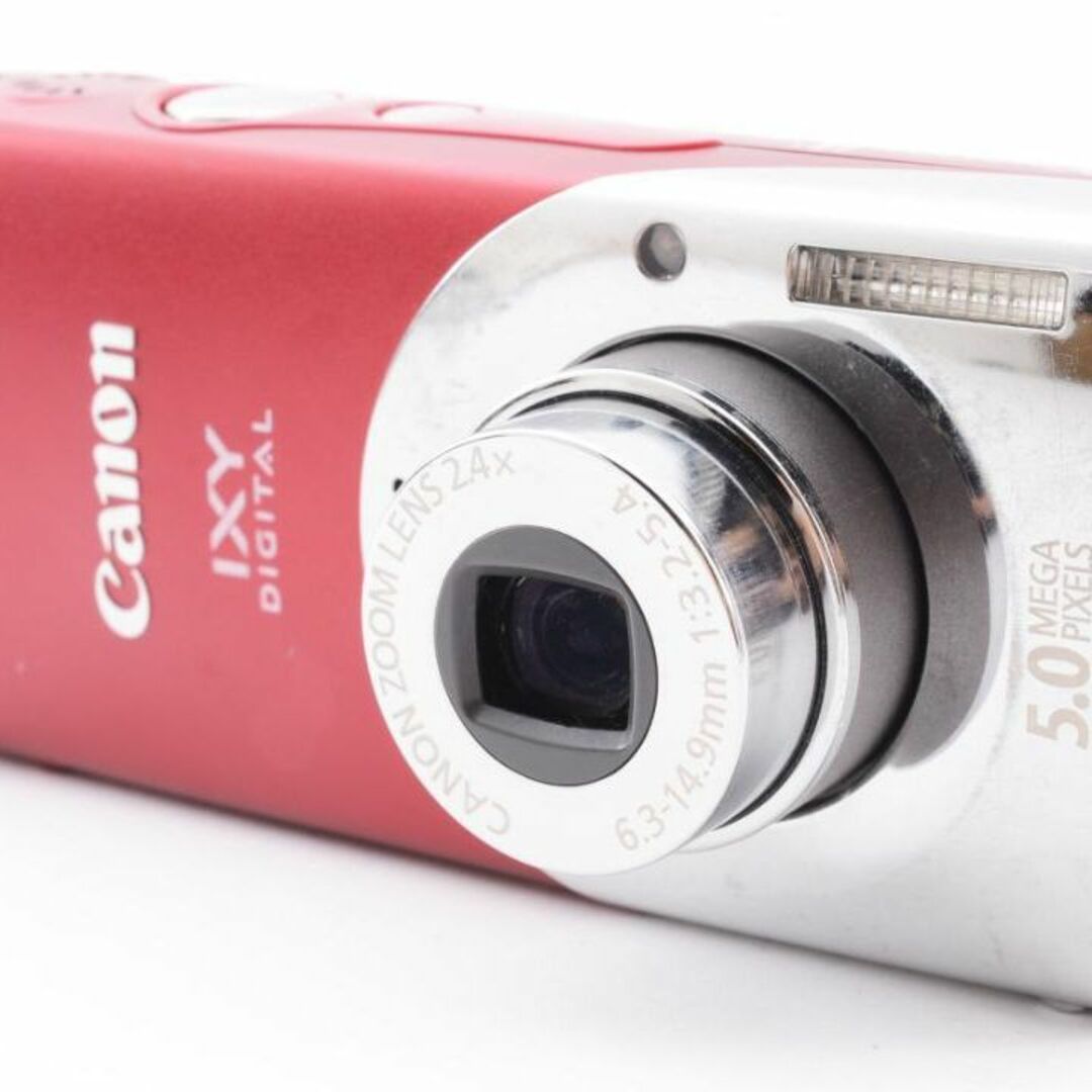 完動品】Canon IXY L3 レッド デジタルカメラ コンデジ-