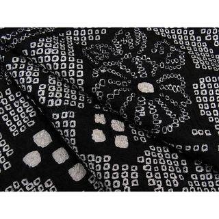 平和屋1□極上 訪問着 総絞り 吉祥花文 黒地 逸品3s2143 - 着物