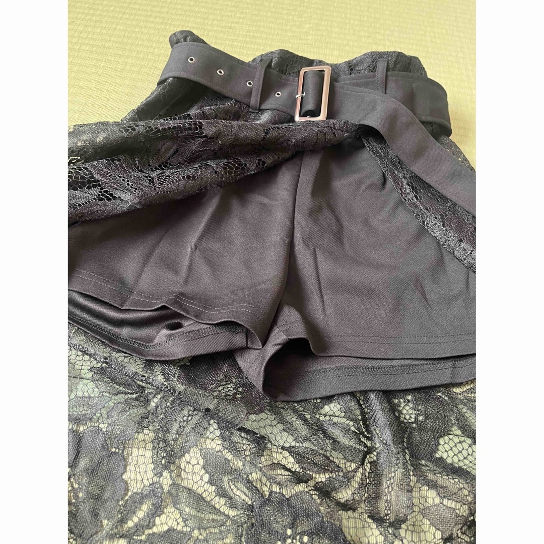 ロングスカート　ショートパンツ　ブラック　地雷系　レディース レディースのスカート(ロングスカート)の商品写真