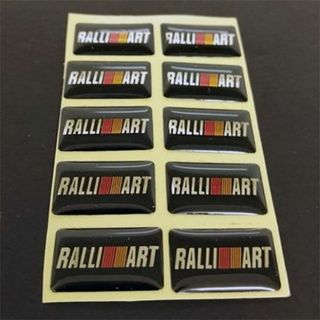 ミツビシ(三菱)のRALLIART　　ラリアート　インテリアステッカー　１０個　　１シート(車内アクセサリ)