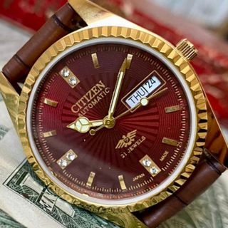 CITIZEN - 【レトロな雰囲気】シチズン メンズ腕時計 レッド ゴールド