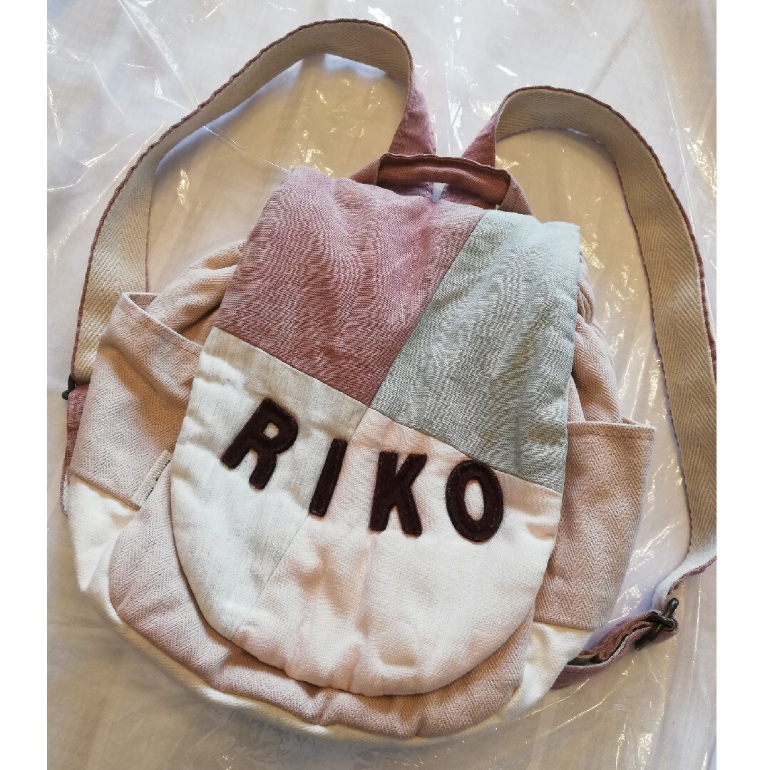 リシュマム『RIKO』 名入れベビーリュック パズルピンク 一升餅 キッズ/ベビー/マタニティのこども用バッグ(リュックサック)の商品写真