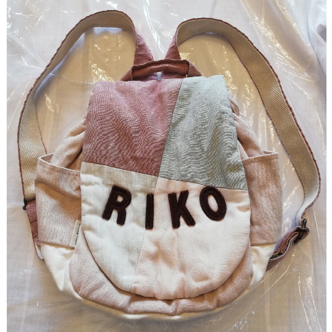 リシュマム『RIKO』 名入れベビーリュック パズルピンク 一升餅 キッズ/ベビー/マタニティのこども用バッグ(リュックサック)の商品写真